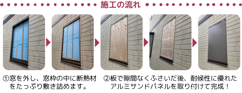 窓を塞ぐリフォーム　工程